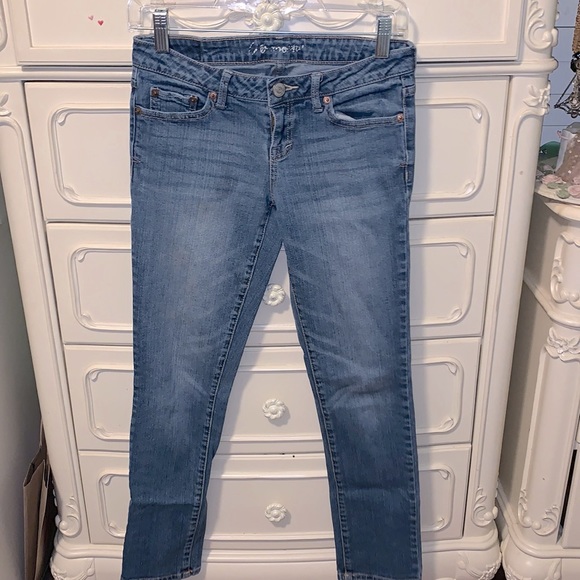 Aeropostal Blue Bayla Skinny Jeans Sz 0 Short - Picture 1 of 9